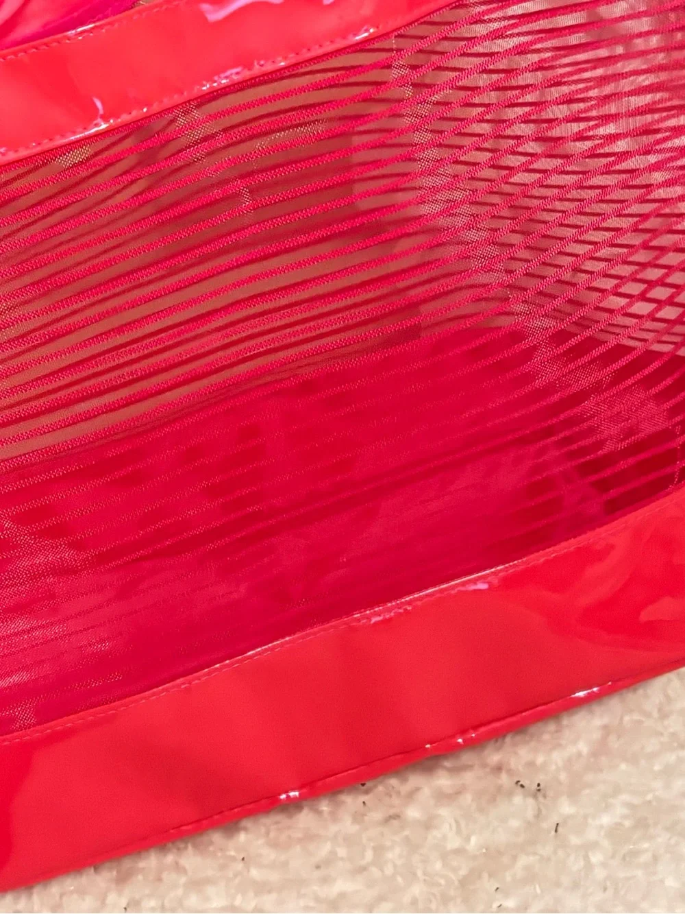 Women's Pink Clear Tote Bag with Accent Scarf